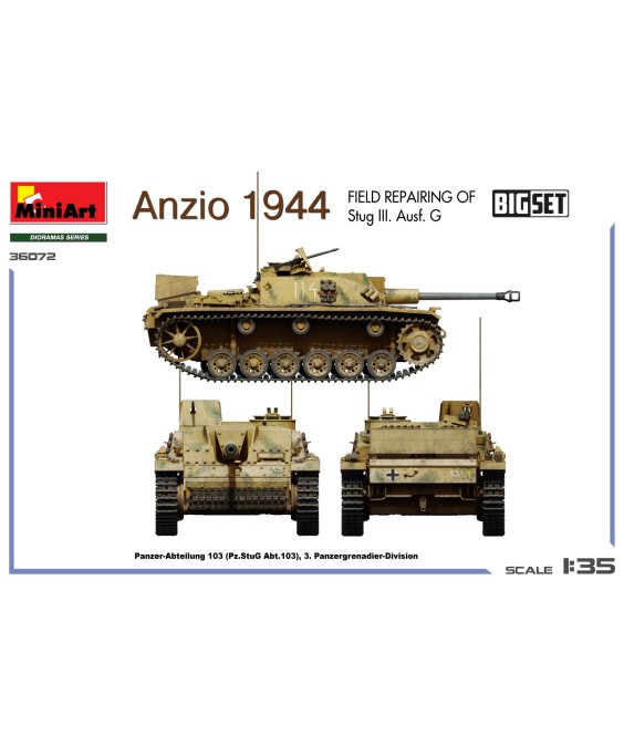 MiniArt Anzio 1944. Field Repairing of Stug III. Ausf. G. BIG SET 1/35