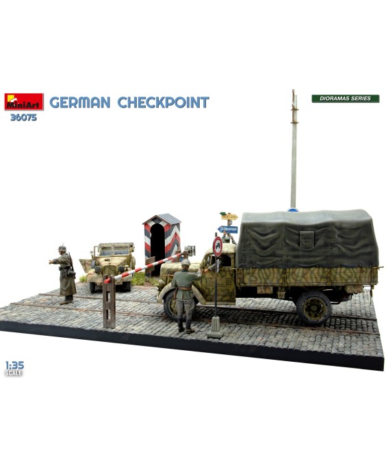 MiniArt GERMAN CHECKPOINT. 3T Cargo Truck 3,6-36S & Kfz.1 Type 170VK w/ Feldgendarmerie. BIG SET 1/35