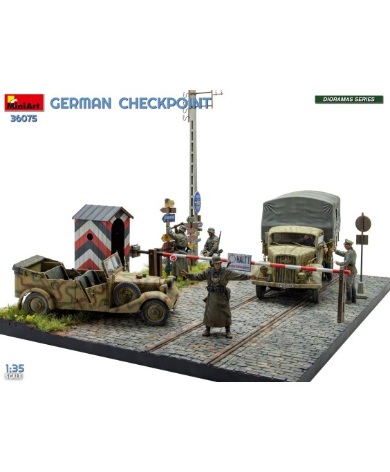 MiniArt GERMAN CHECKPOINT. 3T Cargo Truck 3,6-36S & Kfz.1 Type 170VK w/ Feldgendarmerie. BIG SET 1/35