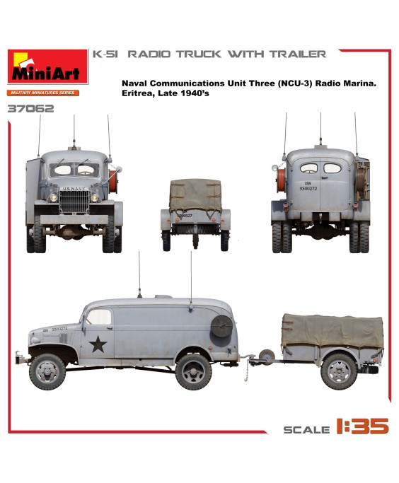 MiniArt modelis K-51 RADIO TRUCK WITH TRAILER 1/35 MiniArt modelis K-51 RADIO TRUCK WITH TRAILER 1/35