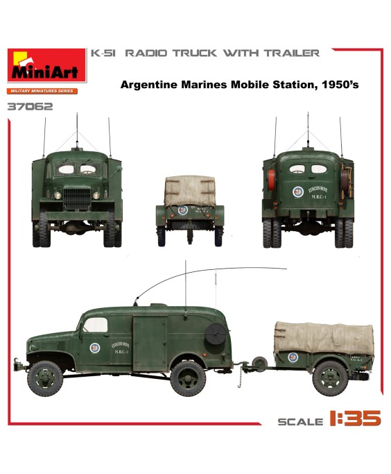 MiniArt modelis K-51 RADIO TRUCK WITH TRAILER 1/35 MiniArt modelis K-51 RADIO TRUCK WITH TRAILER 1/35