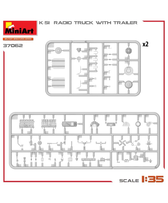 MiniArt modelis K-51 RADIO TRUCK WITH TRAILER 1/35 MiniArt modelis K-51 RADIO TRUCK WITH TRAILER 1/35