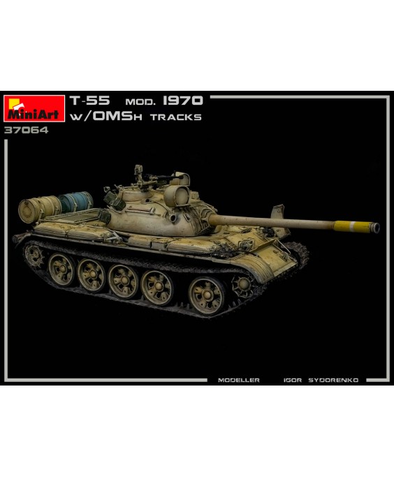 MiniArt modelis T-55 Mod. 1970 with OMSh Tracs 1/35
