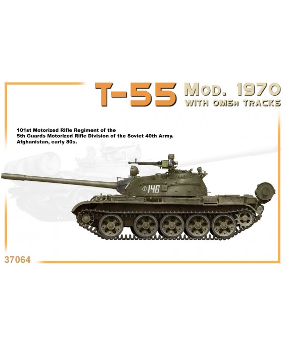 MiniArt modelis T-55 Mod. 1970 with OMSh Tracs 1/35