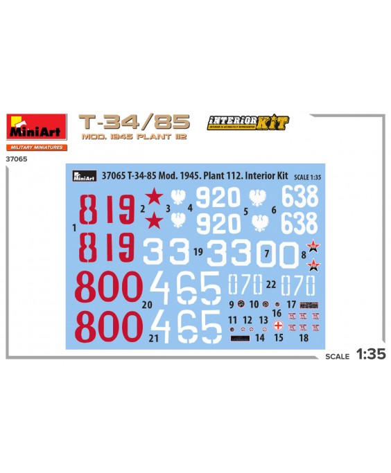 MiniArt modelis T-34/85 MOD. 1945. PLANT 112 1/35