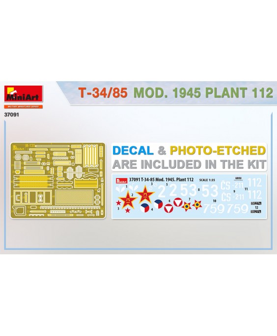 MiniArt modelis T-34/85 Mod. 1945. Plant 112 1/35