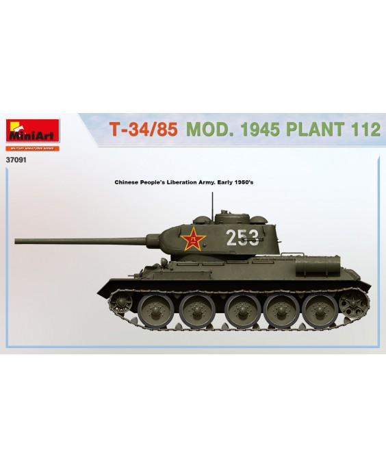 MiniArt modelis T-34/85 Mod. 1945. Plant 112 1/35