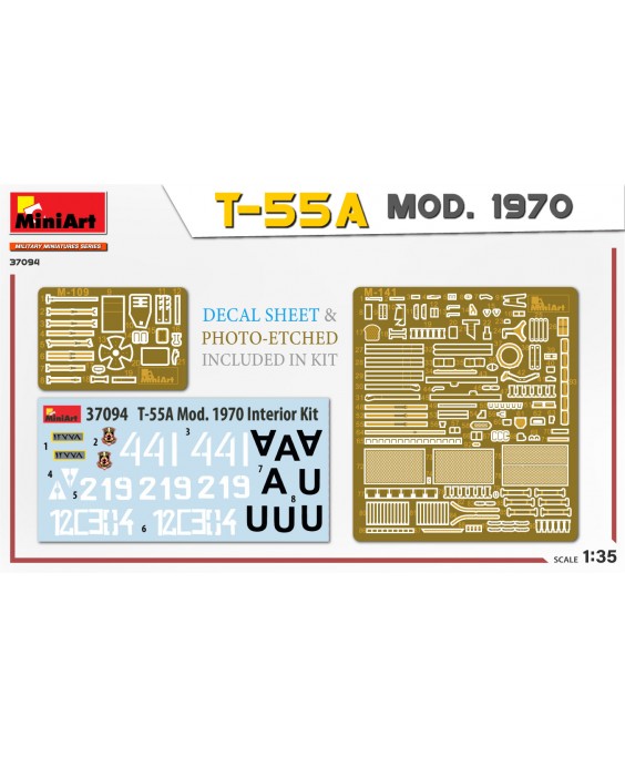 MiniArt modelis T-55A Mod. 1970 interior kit 1/35 MiniArt modelis T-55A Mod. 1970 interior kit 1/35