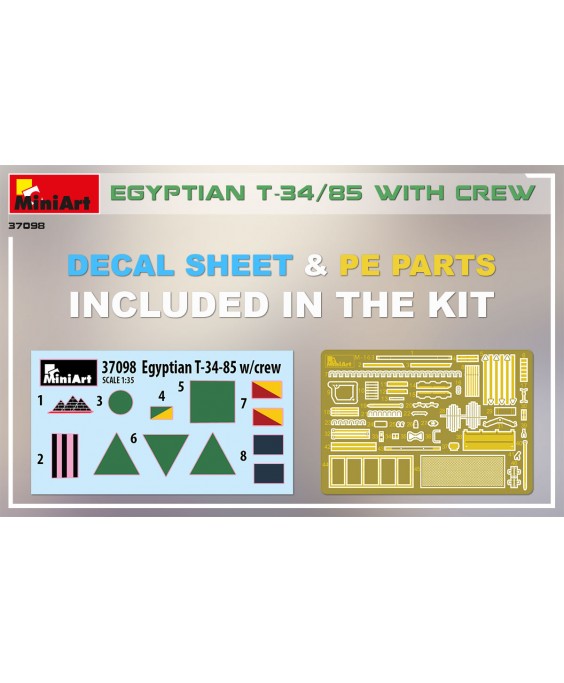 MiniArt modelis Egyptian T-34/85 w/crew 1/35