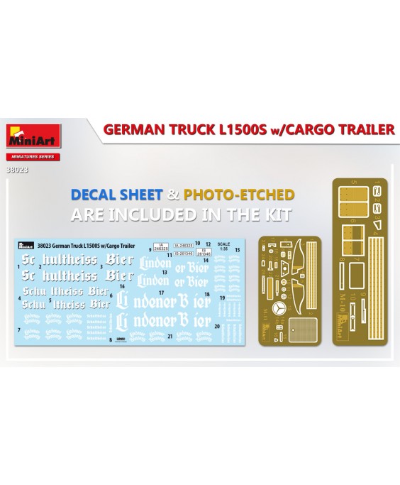 MiniArt modelis German  truck L1500S w/Cargo trailer 1/35