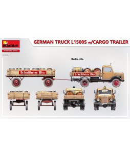 MiniArt modelis German  truck L1500S w/Cargo trailer 1/35