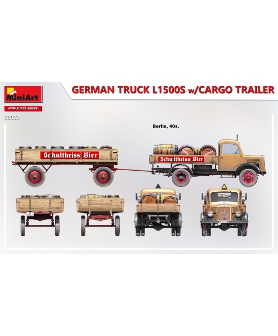 MiniArt modelis German  truck L1500S w/Cargo trailer 1/35