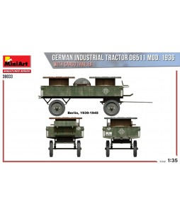 MiniArt modelis GERMAN INDUSTRIAL TRACTOR D8511 MOD. 1936 WITH CARGO TRAILER 1/35