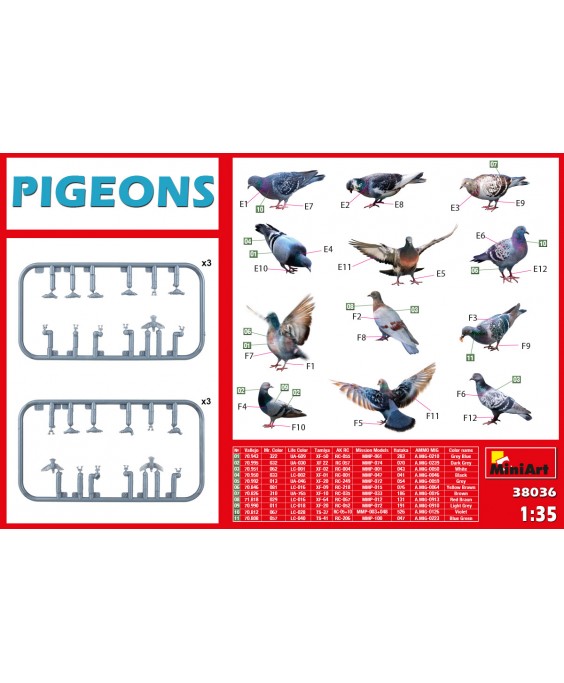 MiniArt modelis Pigeons 1/35