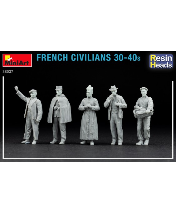 MiniArt French Civilians '30-'40s. Resin Heads 1/35