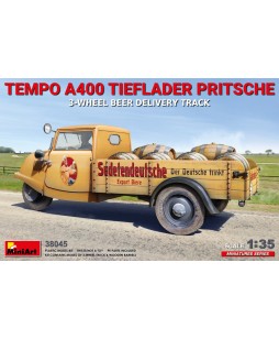 MiniArt modelis TEMPO A400 TIEFLADER PRITSCHE 3-WHEEL BEER DELIVERY TRUCK 1/35