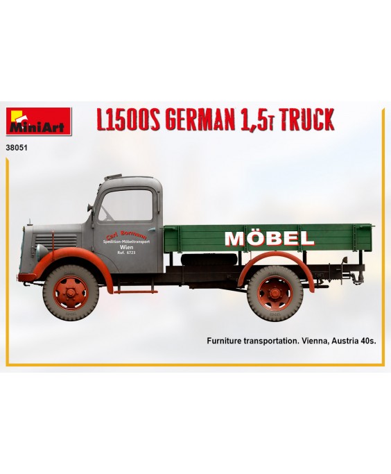 MiniArt modelis L1500S German 1,5t Truck 1/35 MiniArt modelis L1500S German 1,5t Truck 1/35