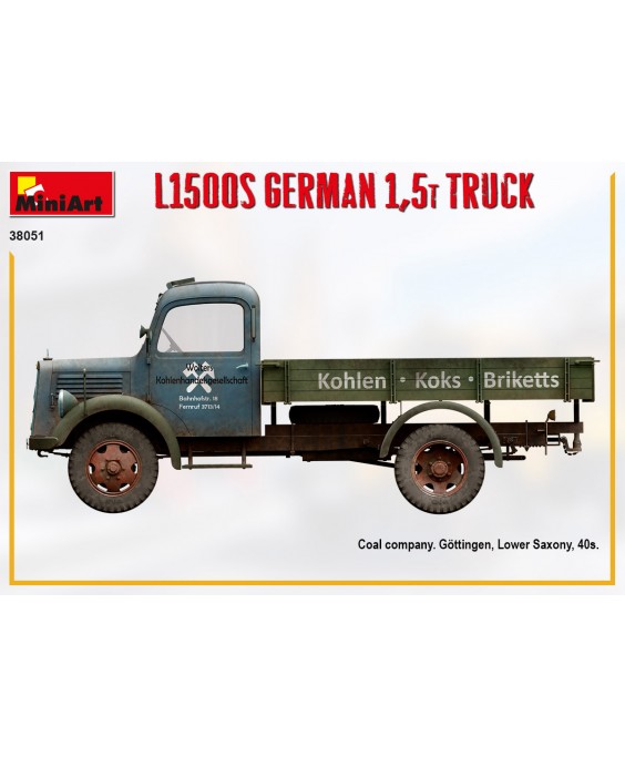 MiniArt modelis L1500S German 1,5t Truck 1/35 MiniArt modelis L1500S German 1,5t Truck 1/35