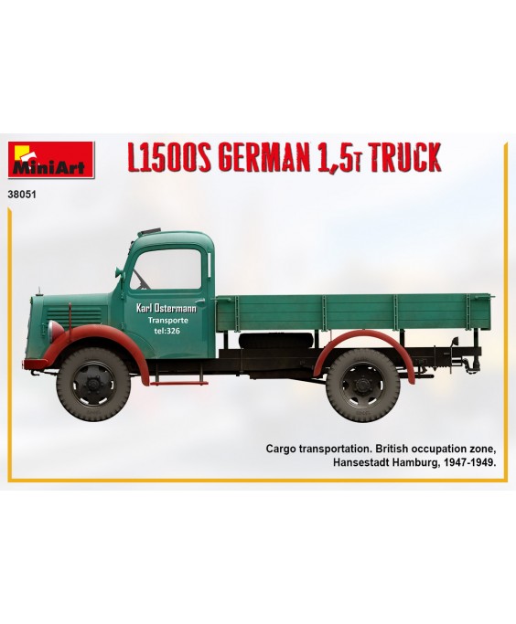 MiniArt modelis L1500S German 1,5t Truck 1/35 MiniArt modelis L1500S German 1,5t Truck 1/35