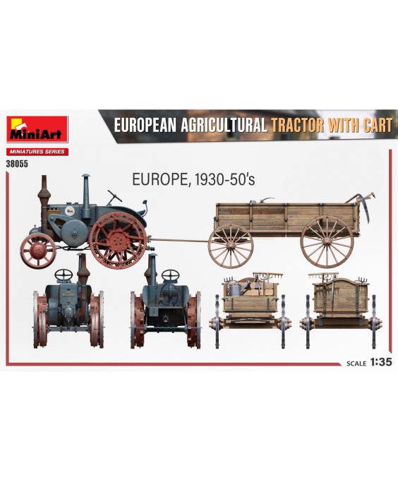 MiniArt modelis EUROPEAN AGRICULTURAL TRACTOR WITH CART 1/35