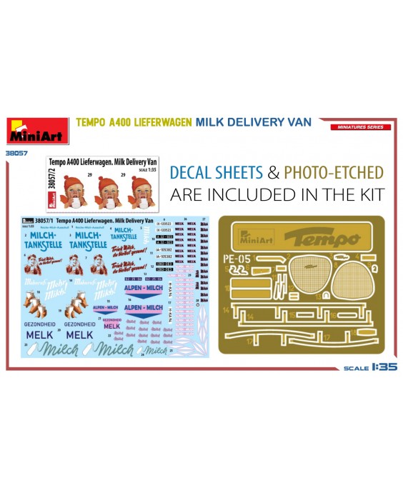 MiniArt modelis TEMPO A400 LIEFERWAGEN. MILK DELIVERY VAN 1/35