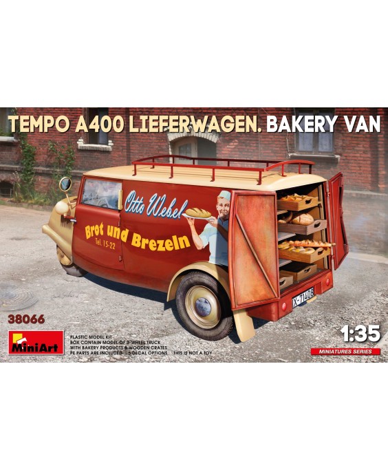 MiniArt modelis TEMPO A400 LIEFERWAGEN. BAKERY VAN 1/35