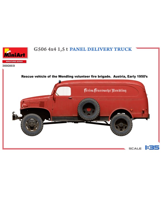 MiniArt modelis G506 4х4 1,5 t PANEL DELIVERY TRUCK 1/35 MiniArt modelis G506 4х4 1,5 t PANEL DELIVERY TRUCK 1/35