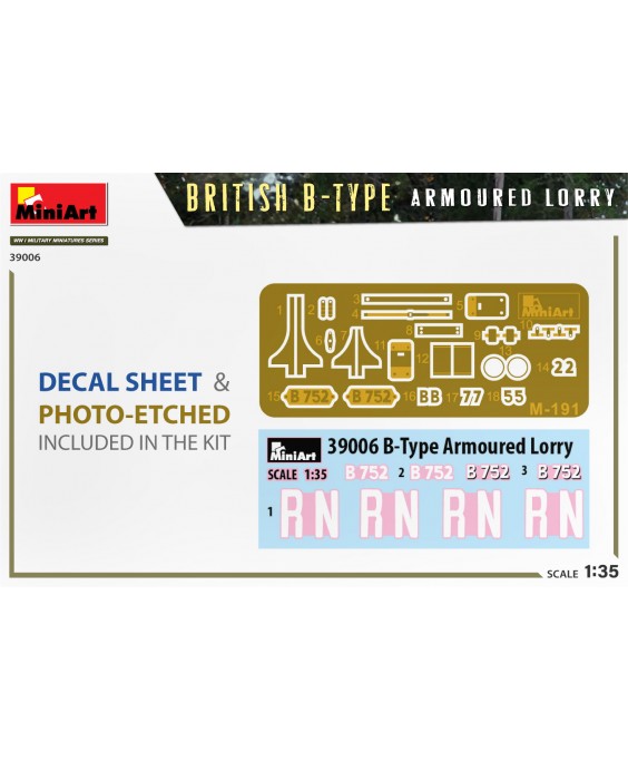 MiniArt modelis BRITISH B-TYPE ARMOURED LORRY 1/35