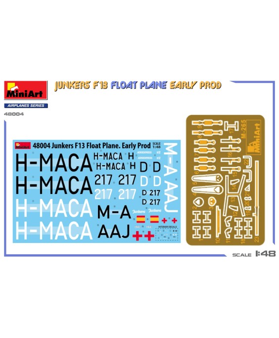 MiniArt Junkers F13 Float Plane. Early Prod 1/48
