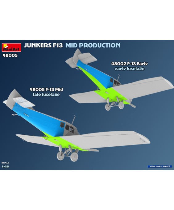 MiniArt Junkers F13. Mid Prod. German, Polish, Swiss Service 1/48