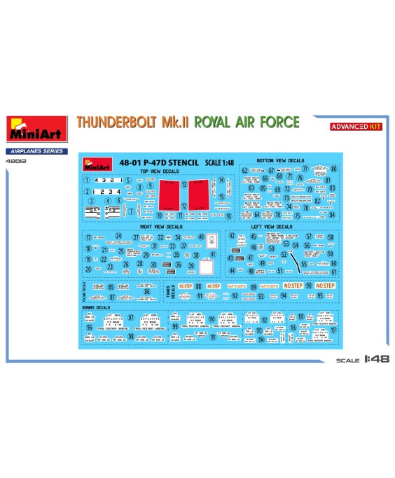 MiniArt modelis THUNDERBOLT Mk.II. ROYAL AIR FORCE 1/48
