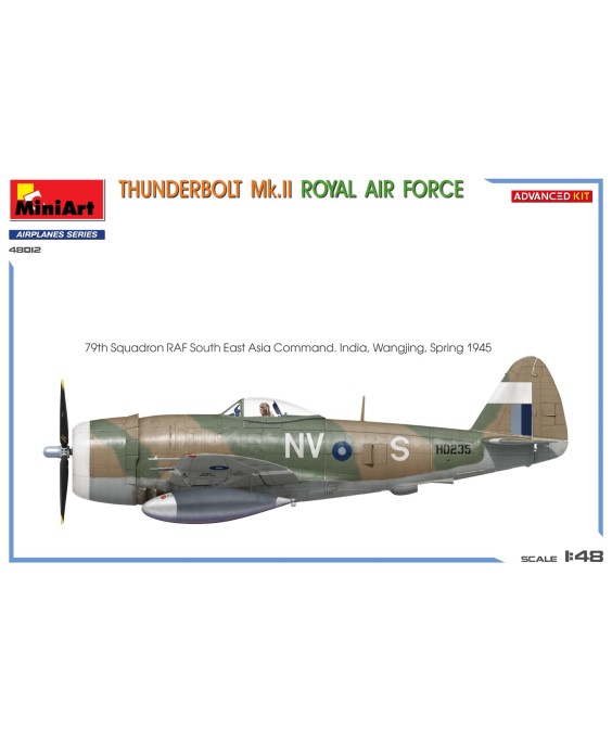 MiniArt modelis THUNDERBOLT Mk.II. ROYAL AIR FORCE 1/48
