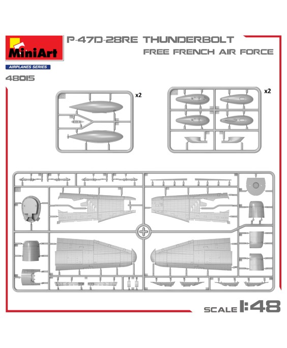 MiniArt modelis P-47D-28RE THUNDERBOLT. FREE FRENCH AIR FORCE 1/48