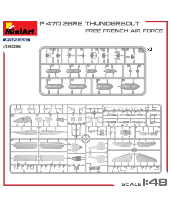 MiniArt modelis P-47D-28RE THUNDERBOLT. FREE FRENCH AIR FORCE 1/48
