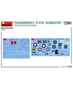 MiniArt THUNDERBOLT P-47D BUBBLETOP WITH BASE & ACCESSORIES. BIG SET 1/48