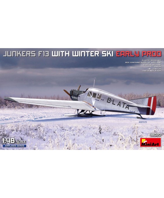 MiniArt JUNKERS F13 WITH WINTER SKI. EARLY PROD 1/48