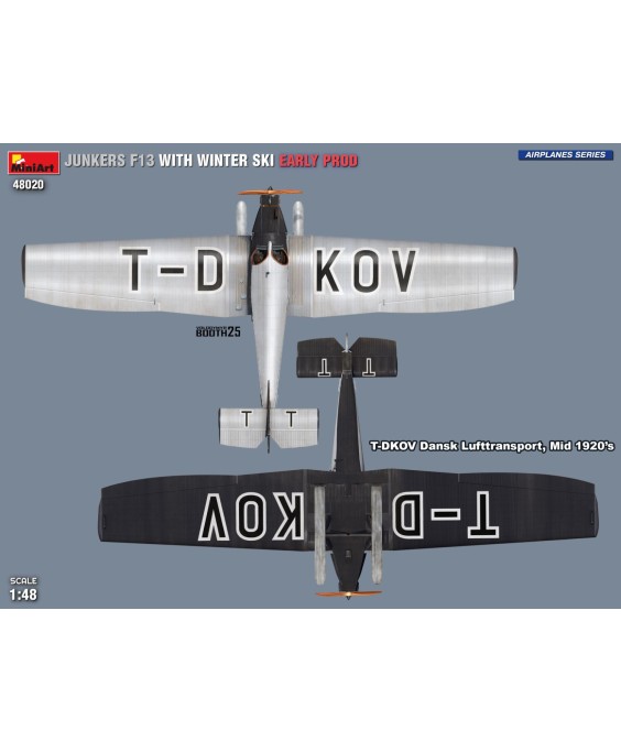 MiniArt JUNKERS F13 WITH WINTER SKI. EARLY PROD 1/48