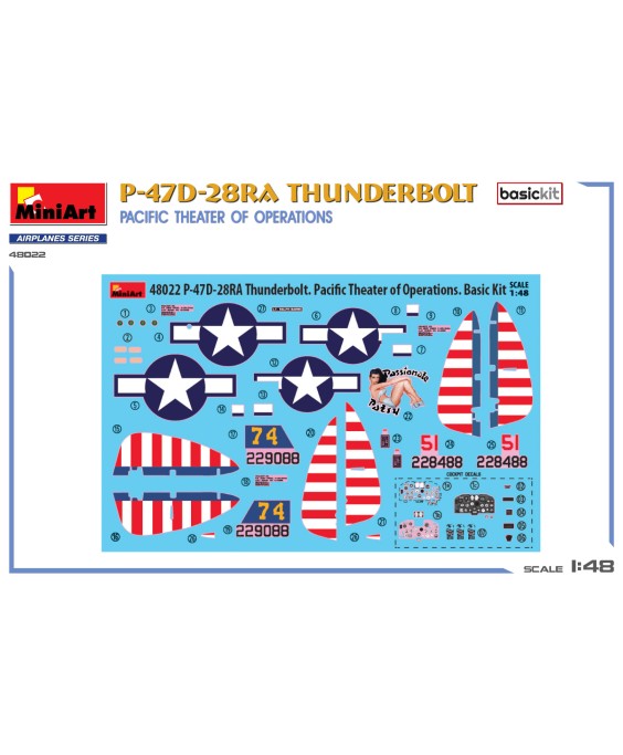 MiniArt modelis P-47D-28RA THUNDERBOLT. PACIFIC THEATER OF OPERATIONS. BASIC KIT 1/48
