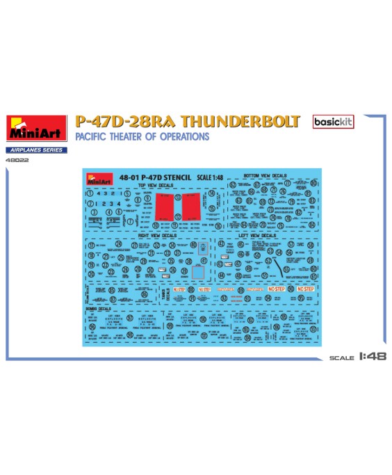 MiniArt modelis P-47D-28RA THUNDERBOLT. PACIFIC THEATER OF OPERATIONS. BASIC KIT 1/48