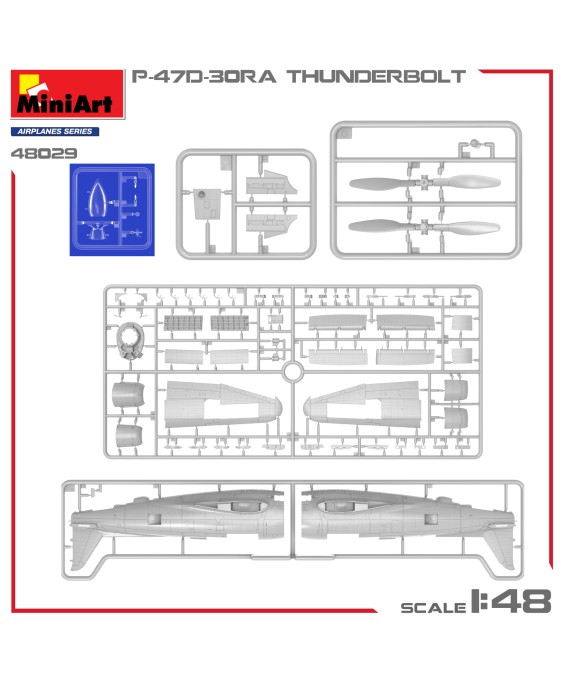MiniArt modelis P-47D-30RA Thunderbolt Advanced Kit 1/48