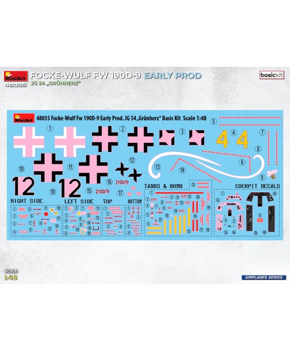 MiniArt FOCKE-WULF FW 190D-9 EARLY PROD. JG 54 „Grünherz“ BASIC KIT. 1/48