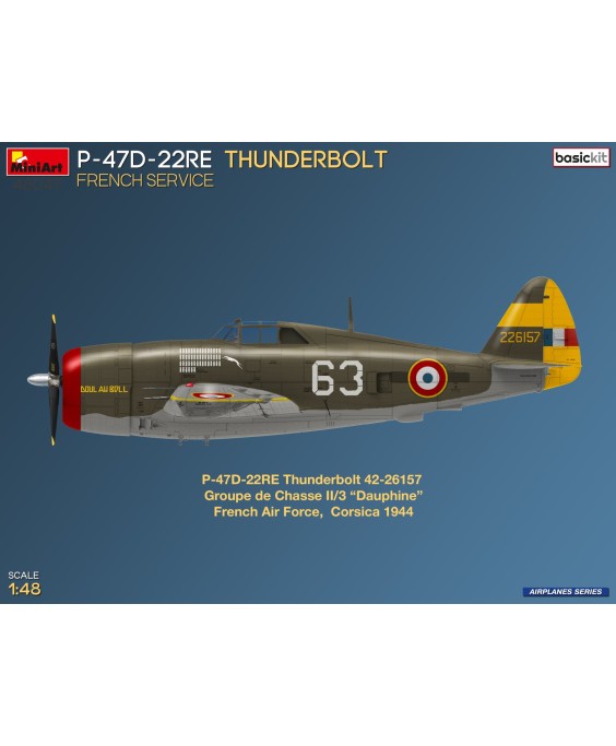 MiniArt P-47D-22RE THUNDERBOLT. FRENCH SERVICE. BASIC KIT 1/48