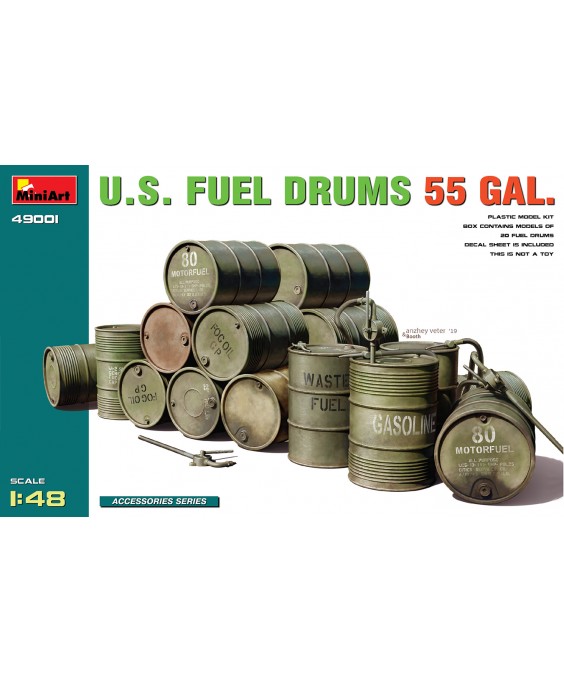MiniArt  U.S. FUEL DRUMS 55 GAL. 1/48