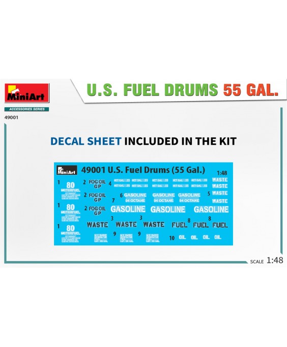 MiniArt  U.S. FUEL DRUMS 55 GAL. 1/48
