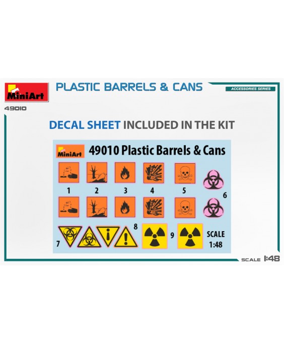 MiniArt PLASTIC BARRELS & CANS 1/48