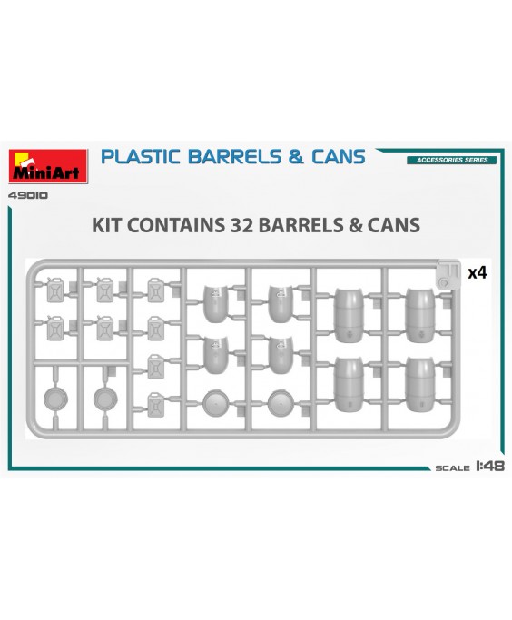 MiniArt PLASTIC BARRELS & CANS 1/48