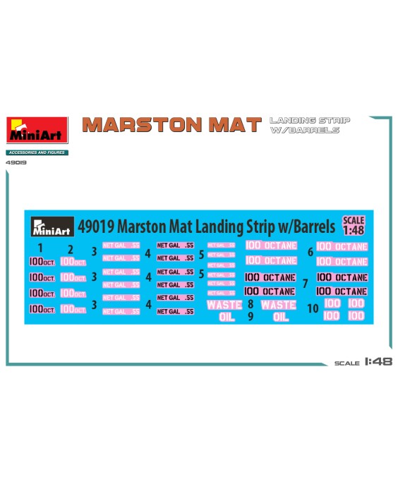 MiniArt MARSTON MAT LANDING STRIP w/BARRELS 1/48