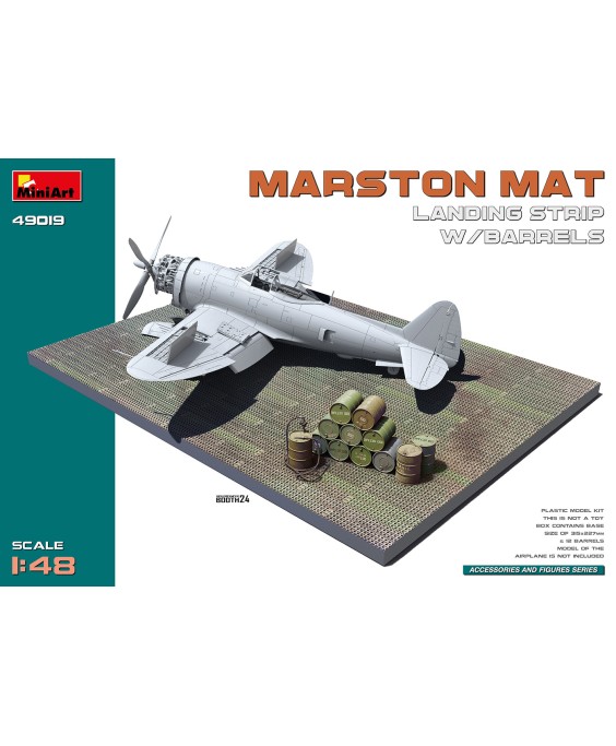 MiniArt MARSTON MAT LANDING STRIP w/BARRELS 1/48