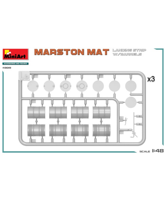 MiniArt MARSTON MAT LANDING STRIP w/BARRELS 1/48