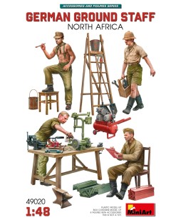 MiniArt GERMAN GROUND STAFF w/ACCESSORIES. NORTH AFRICA 1/48